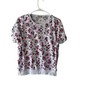 Colter Bay Super Cute 80s vintage On Trend  Floral Sweater Top Short Sleeve M